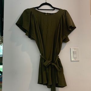 Dark green babydoll top
